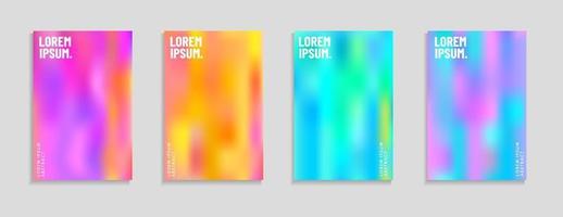Set of abstract gradient colorful blur backgrounds. Modern trendy color display themes. Template design for mobile app, card, banner. Vector illustration