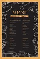 Restaurant and bakery menu template vector