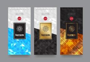 Vector set packaging templates with different texture for luxury products. logo design with trendy linear style.