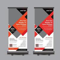 Gym Fitness Roll Up Banner Design vector