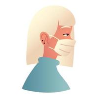woman in mask vector