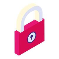 padlock security isometric vector