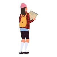 backpacker with map vector