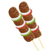 arabian shish kebab vector