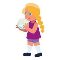 girl playing with ball vector