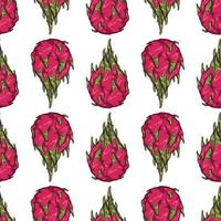 Vector pattern of dragon fruit. Isolated objects for your design.