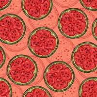 Vector pattern of watermelon in sketch style.