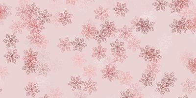 Light red vector doodle background with flowers