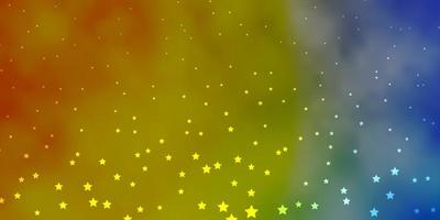 Dark Blue Yellow vector background with colorful stars Decorative illustration with stars on abstract template Theme for cell phones