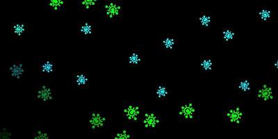 Dark blue green vector texture with disease symbols