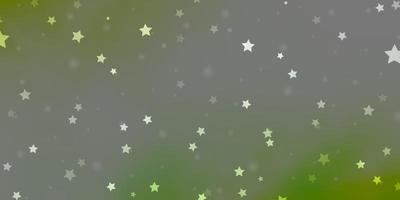 textura de vector amarillo verde claro con hermosas estrellas diseño decorativo borroso en estilo simple con estrellas mejor diseño para su banner de cartel publicitario