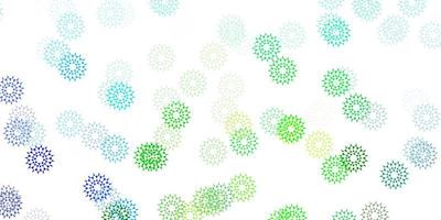 Light blue green vector natural backdrop with flowers