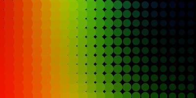 Fondo de vector multicolor oscuro con círculos brillo ilustración abstracta con diseño de gotas de colores para carteles pancartas