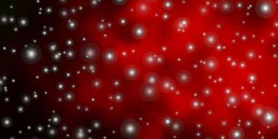 textura de vector rojo verde oscuro con hermosas estrellas brillantes ilustración colorida con patrón de estrellas pequeñas y grandes para envolver regalos