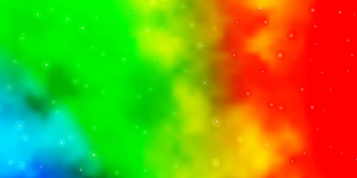 Light Multicolor vector layout with bright stars Shining colorful illustration with small and big stars Pattern for new year ad booklets