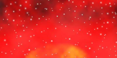 textura de vector naranja oscuro con hermosas estrellas ilustración colorida con patrón de estrellas degradado abstracto para folletos de anuncios de año nuevo