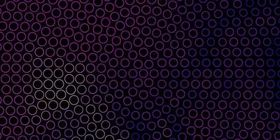 Fondo de vector azul rosa oscuro con círculos, ilustración abstracta de brillo con diseño de gotas de colores para carteles, pancartas
