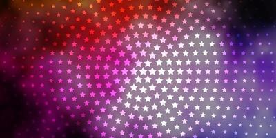 Dark Pink Yellow vector template with neon stars Blur decorative design in simple style with stars Pattern for new year ad booklets