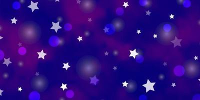 Light Purple vector backdrop with circles stars Colorful disks stars on simple gradient background Design for wallpaper fabric makers