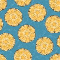 Vector pattern of pineapple in sketch style.