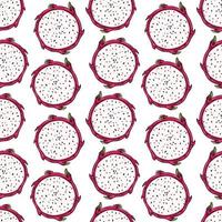 Vector pattern of dragon fruit. Isolated objects for your design.