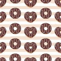 Vector seamless pattern. Glazed donuts decorated with toppings, chocolate, nuts.