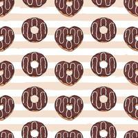 Vector seamless pattern. Glazed donuts decorated with toppings, chocolate, nuts.