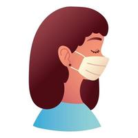 woman medical mask vector