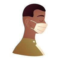 man facial mask vector