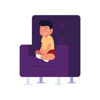 boy sitting on chair vector