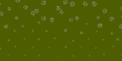 textura de doodle de vector verde claro con flores