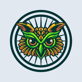 logotipo de cabeza de búho vector