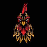 Rooster head illustration vector