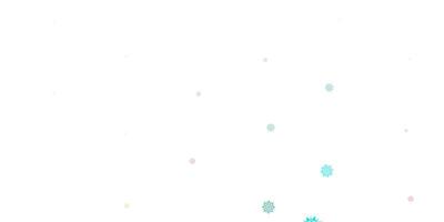 Light green red vector pattern with colored snowflakes