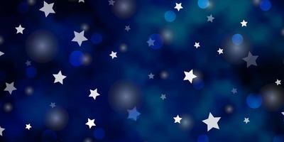 textura de vector azul claro con círculos estrellas ilustración colorida con plantilla de estrellas de puntos degradados para sitios web de tarjetas de visita