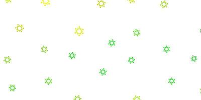 Light green yellow vector background with covid19 symbols