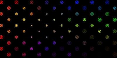 Dark Multicolor vector backdrop with virus symbols