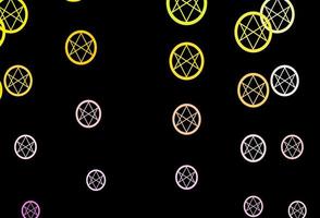 Dark Multicolor vector backdrop with mystery symbols