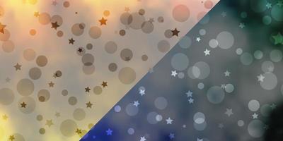 Vector background with circles stars Glitter abstract illustration with colorful drops stars Pattern for design of fabric wallpapers