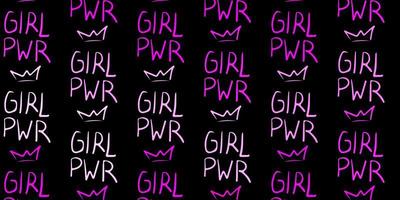 Dark Pink vector pattern with feminism elements