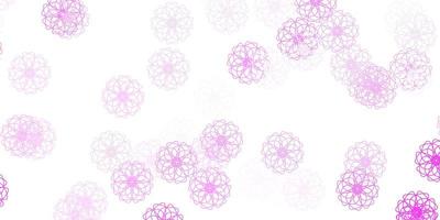 Light pink vector doodle pattern with flowers