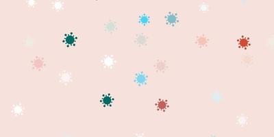 Light pink green vector backdrop with virus symbols