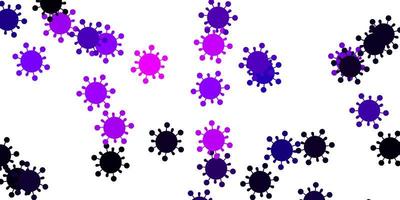 Plantilla de vector púrpura claro con signos de gripe