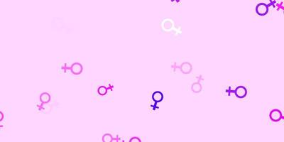 Light Purple vector backdrop with woman power symbols