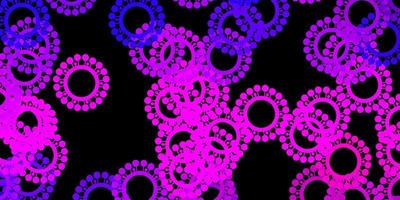 Dark purple pink vector texture with disease symbols