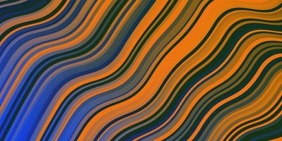 Fondo de vector amarillo azul claro con ilustración de degradado de curvas en estilo simple con patrón de arcos para páginas de destino de sitios web