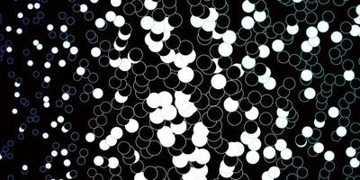 Fondo de vector amarillo azul oscuro con ilustración de burbujas con conjunto de patrón de esferas abstractas de colores brillantes para folletos folletos