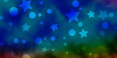 Dark Multicolor vector background with circles stars Abstract design in gradient style with bubbles stars Pattern for design of fabric wallpapers