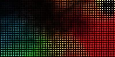 diseño de vector multicolor oscuro con formas de círculo ilustración abstracta con manchas de colores en el patrón de estilo de la naturaleza para sitios web