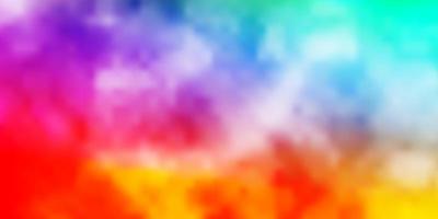 textura de vector multicolor claro con cielo nublado ilustración abstracta con patrón de nubes de degradado de colores para sus folletos folletos